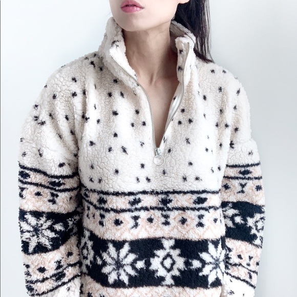COZY NORDIC SHERPA HALF ZIP SWEATER - Picture 9 of 10